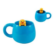 DRINKBEKER 1st, Ceramic Mug, Duck,  13x9x8,5cm, 450ml, blauw