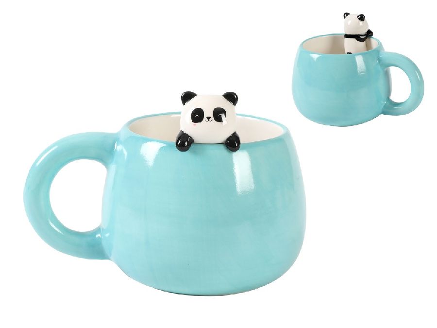 DRINKBEKER 1st, Ceramic Mug, Pandastic,  13x9x8,5cm, 450ml, blauw