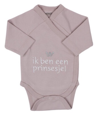 Body PetitVillain Ik ben een prinsesje geboortebody met overslag