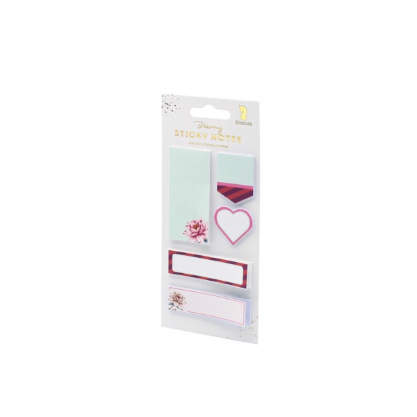 POST-IT Sticky Notes, Valentina Floral, rood/groen/blauw, uni/bloem/strepen, rechthoek/pijl/hart