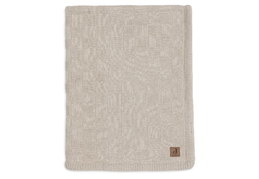 Deken Jollein, geschikt voor wieg/draagmand/park | Box Knit/Velvet warm sand