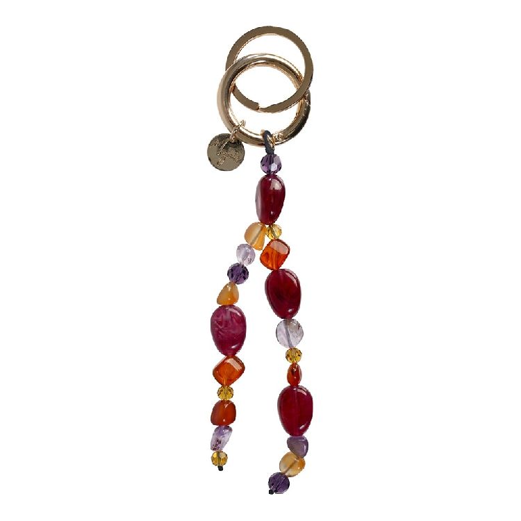 SLEUTELHANGER Majoie, parels, beere orange, bruin/oranje, 1 stuk(s)