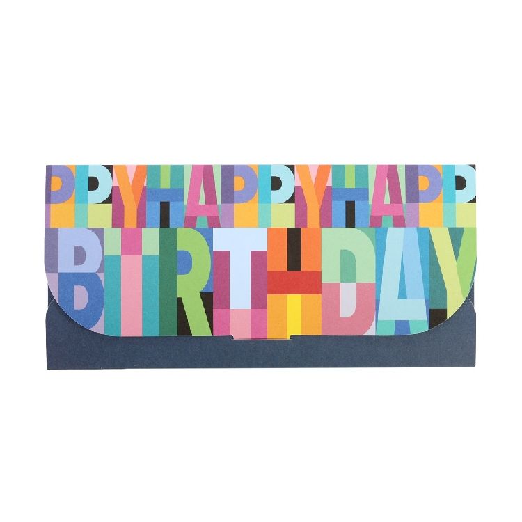 ENVELOPPE Gift Enveloppe, Happy birthday, aop tekst, multikleur 11 x 23 cm, 1 stuk(s)