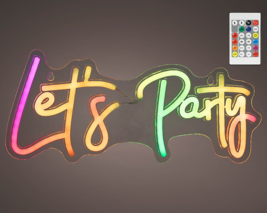 Verlichting Lumineo, Let's Party, tekst, L 1.6 x B 41 x H 18 cm