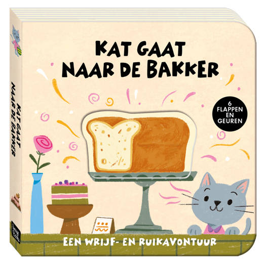 Interactief boek IMAGE BOOKS Kat Gaat Naar De Bakker | flapjesboek/geurboek
