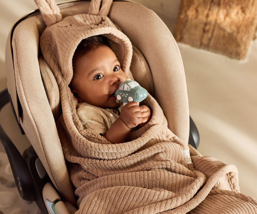 Wikkeldeken Jollein Bunny | Cloudy Rib milky coffee
