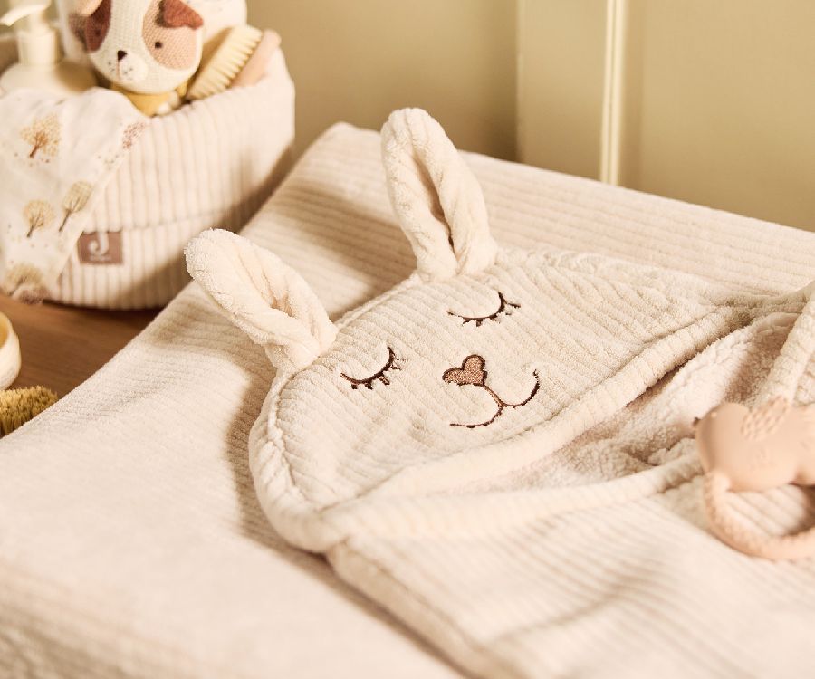 Wikkeldeken Jollein Bunny | Cloudy Rib oatmeal
