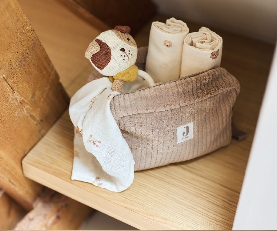 Toilettas Jollein Etui | Cloudy Rib milky coffee