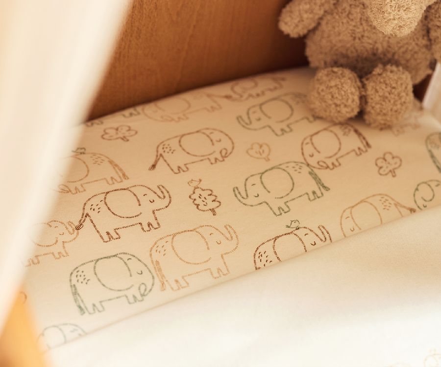 Hoeslaken Jollein, geschikt voor babybed 60x120 | Elephant Tales