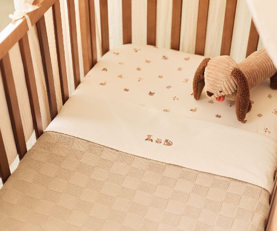 Hoeslaken Jollein, geschikt voor babybed 60x120 | Animal Friends