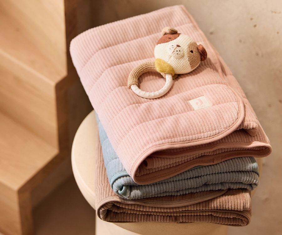 Deken Jollein, geschikt voor wieg/draagmand/park | Velvet Rib wild rose