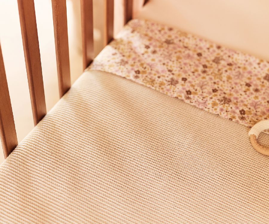Deken Jollein, geschikt voor babybed 60x120/babybed 70x140 | Basic Knit oatmeal
