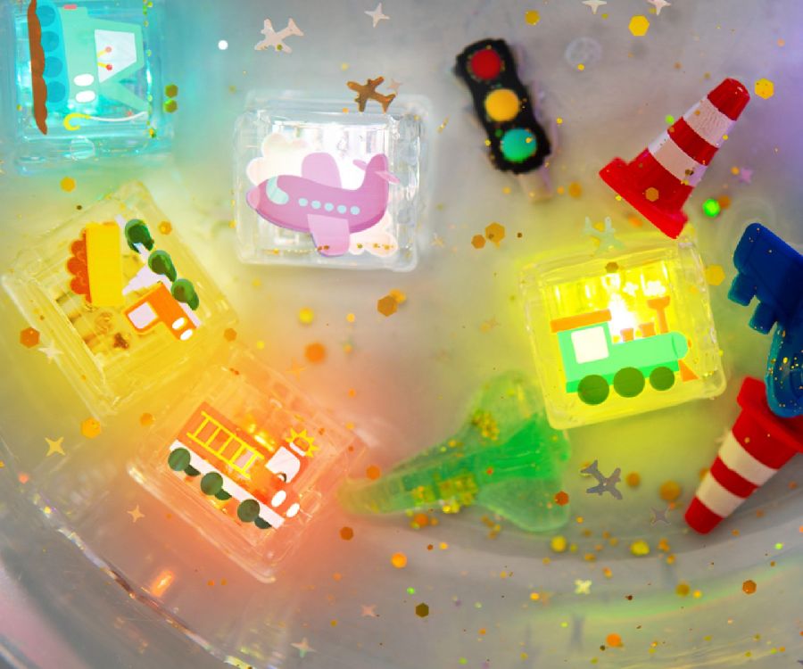Lichtgevend badspeelgoed Glo Pals Awesome autos | Light Up Cubes