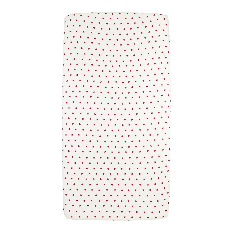 Hoeslaken Meyco Baby, geschikt voor wieg/draagmand | Sweet Heart red