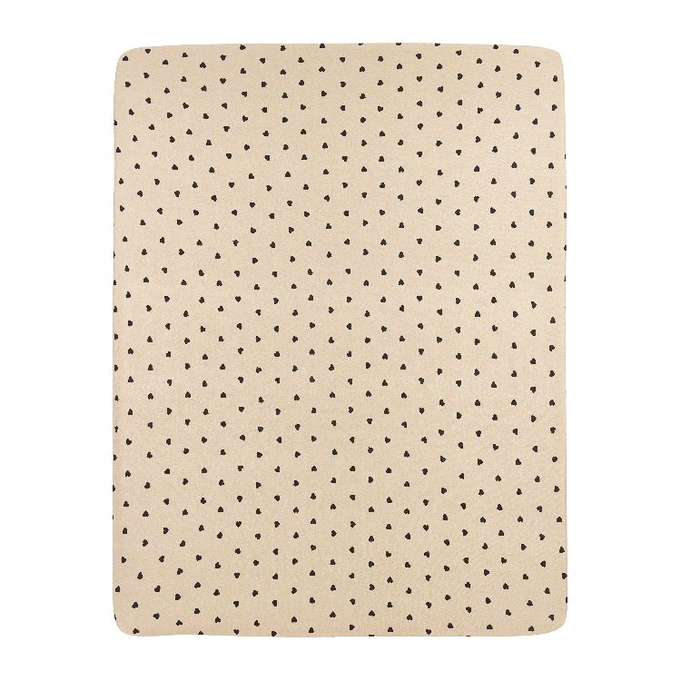 Hoeslaken Meyco Baby, geschikt voor park | Sweet Heart soft sand-black