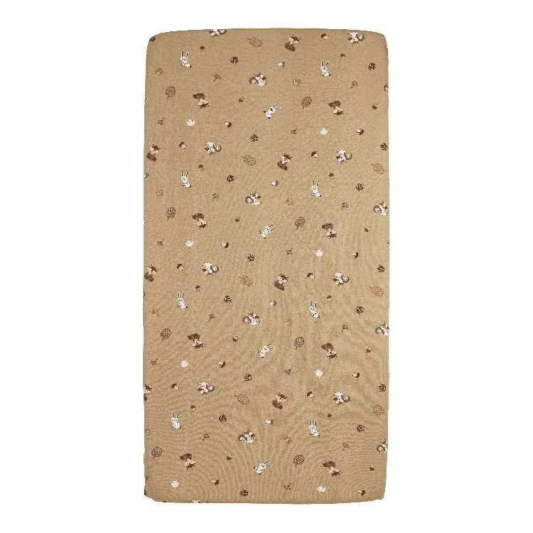 Hoeslaken Meyco Baby, geschikt voor babybed 70x140/babybed 70x150 | Forest Animals sand