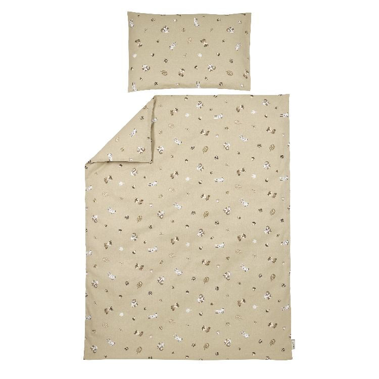 Donsovertrek Meyco Baby, geschikt voor babybed 60x120/babybed 70x140 | Forest Animals sand