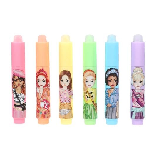 TEKSTMARKER 1st, Mini Highlighter,  uitgombaar, set met 6 verschillende  kleuren