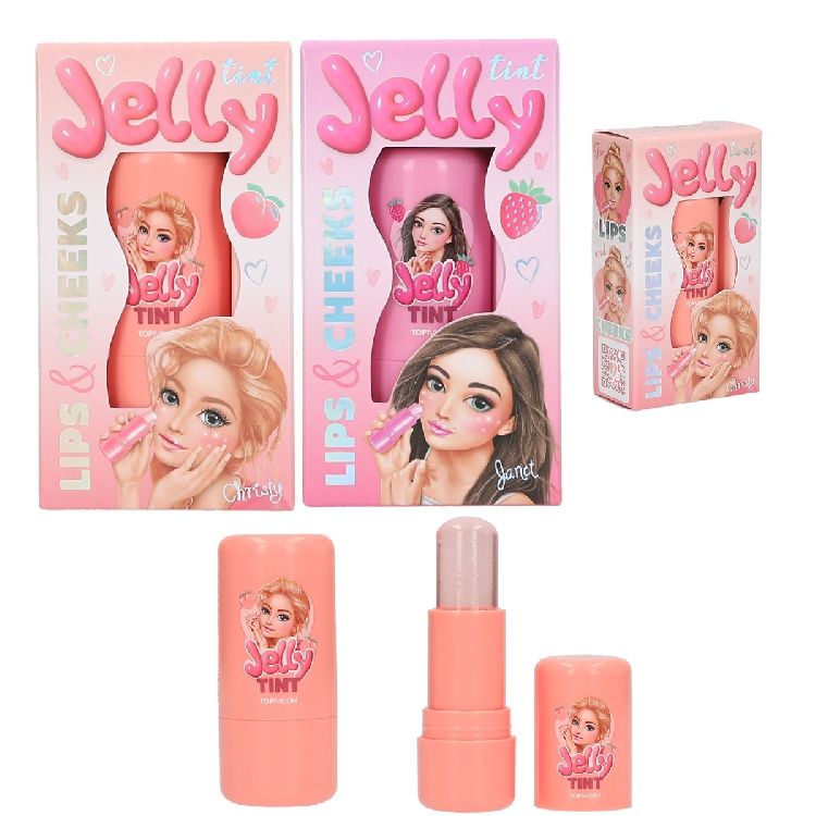 LIPPENSTIFT 1st, Jelly Stick Cheeks &  lips, Beauty and me, roze aarbeiengeur/ oranje perzikgeuk, assortiment,