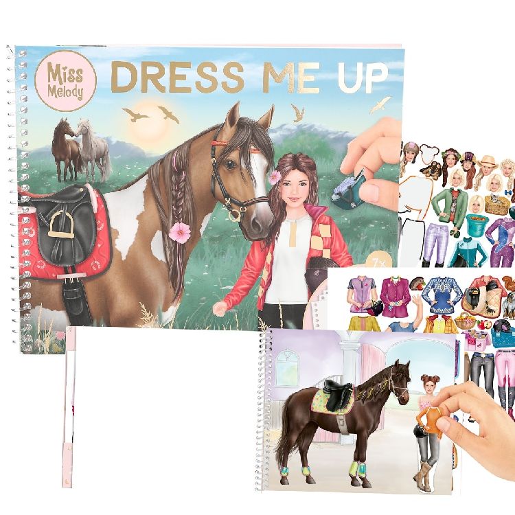 STICKERBOEK 1st, Dress Me Up, paarden,  24 pg + 7 stickervellen