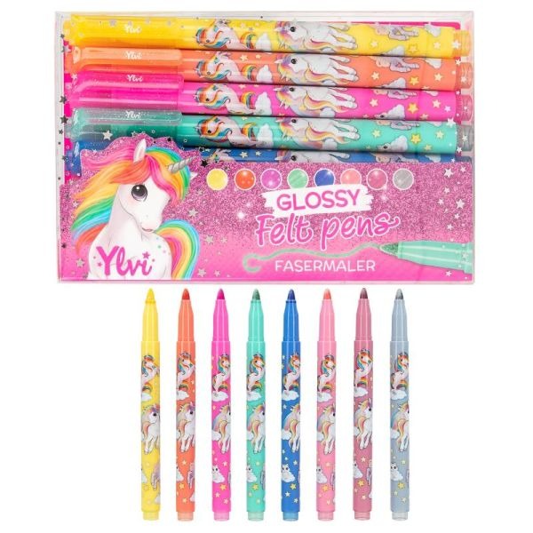 STIFT 1st, set 8 glossy viltstiften,  eenhoorn