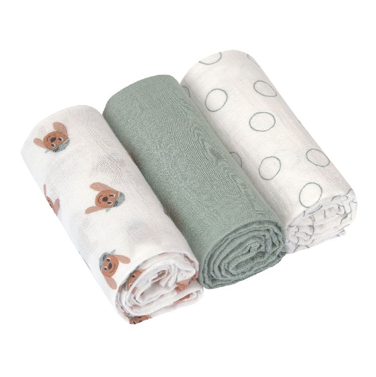 Tetra doek Laessig Swaddle & Burp Blanket M | Tiny Team Dog