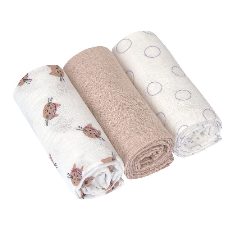 Tetra doek Laessig Swaddle & Burp Blanket M | Tiny Team Cat