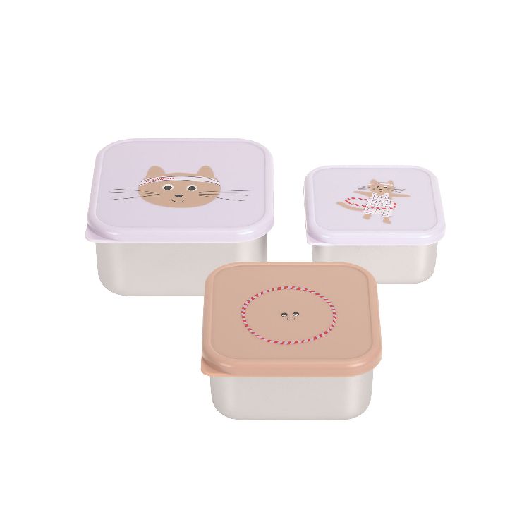 Snackdoos Laessig Snackbox, 3 stuk(s) | Tiny Team Cat