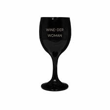 KAARS Sojakaars, wijnglas, zwart, tekst: wine-der women, geur: warm cashmere, 1st