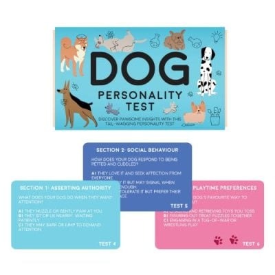 GADGET 1st, Kaartenset - Dog Personality Test, 100 kaartjes karaktereigenschappen hond, multikleur