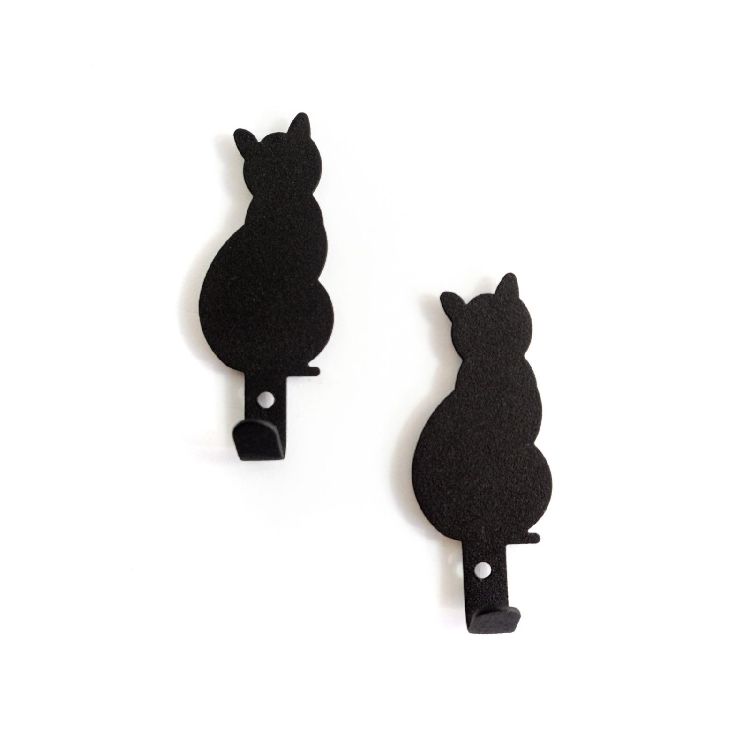 KAPSTOK Haak Magnetisch Black Cat, set van 2, zwart, voor kleine accessoires