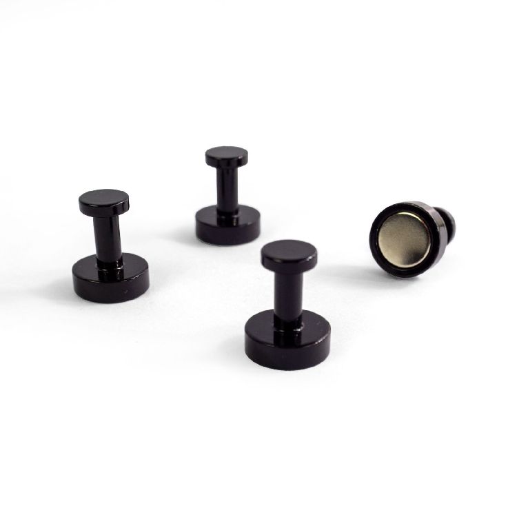MAGNEET Hang On!, zwart, set van 4, ideaal om kleine accessoires aan te hangen