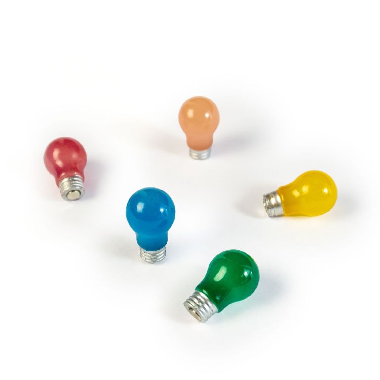 MAGNEET Bulb Glow, set van 5, multikleur, gloeilamp