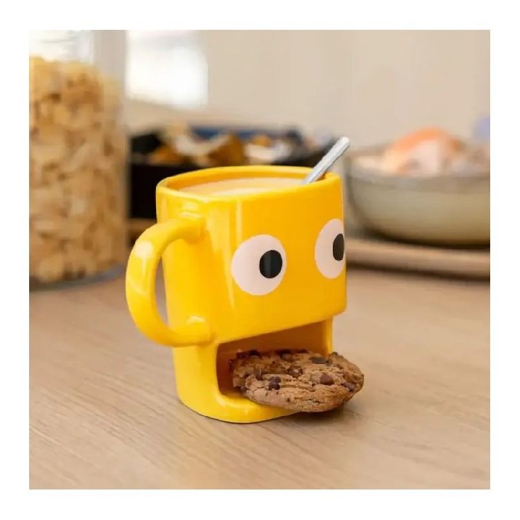 DRINKBEKER 1st, Cookie Mug, geel, ogen, 12x8.5x10.5 cm