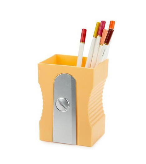 PENNENPOT Pen Holder Sharpener, orange, oranje, in kunststof, 1 compartiment(en)
