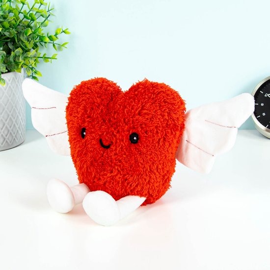 WARMTEKUSSEN Heatable Hot Angel Heart, rood/wit, hart met gezichtje