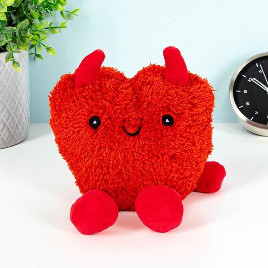 WARMTEKUSSEN Heatable Hot Devil heart, rood, hartje met gezichtje