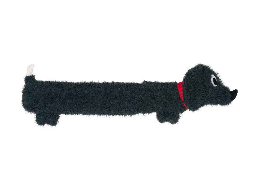 WARMWATERKRUIK Hot Water Bottle Fluffy Sausage Dog, zwart, hond