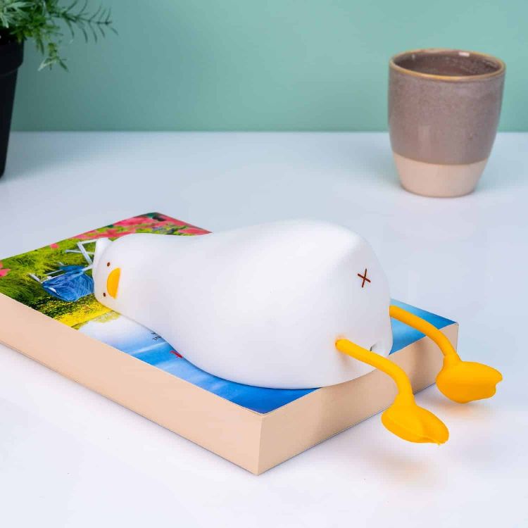 NACHTLAMP DRAADLOOS Sleepy Duck, wit, eend, siliconen