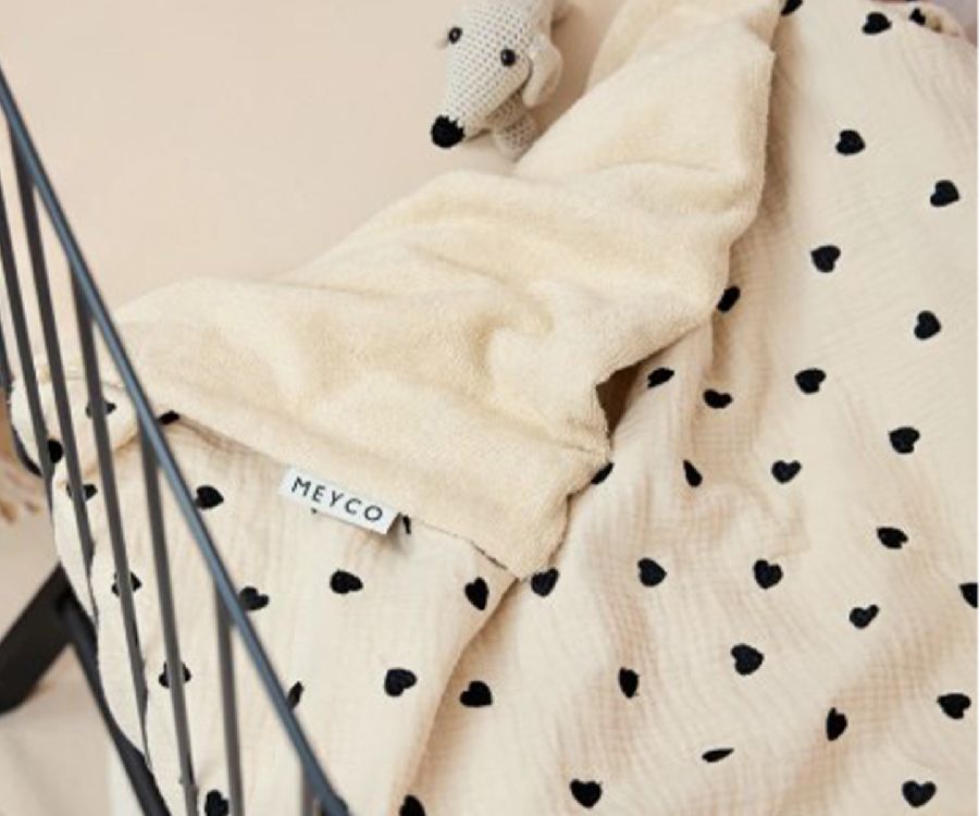 Deken Meyco Baby Pre-washed, geschikt voor babybed 60x120/babybed 70x140 | Sweet Heart sand-soft sand