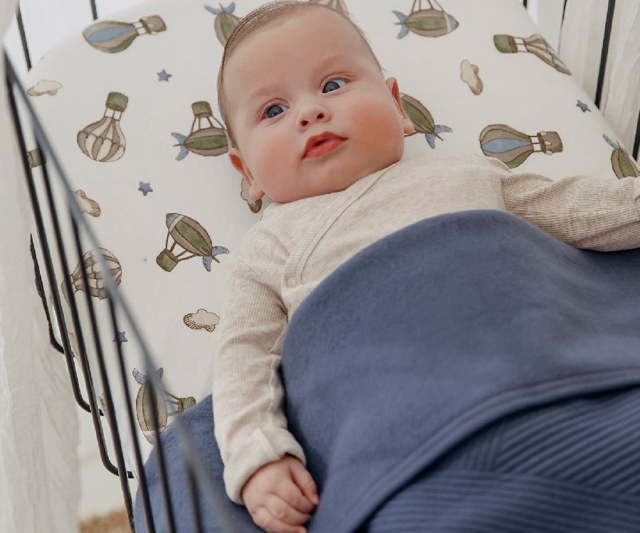 Deken Meyco Baby Flannel, geschikt voor wieg/draagmand/park | Pure indigo