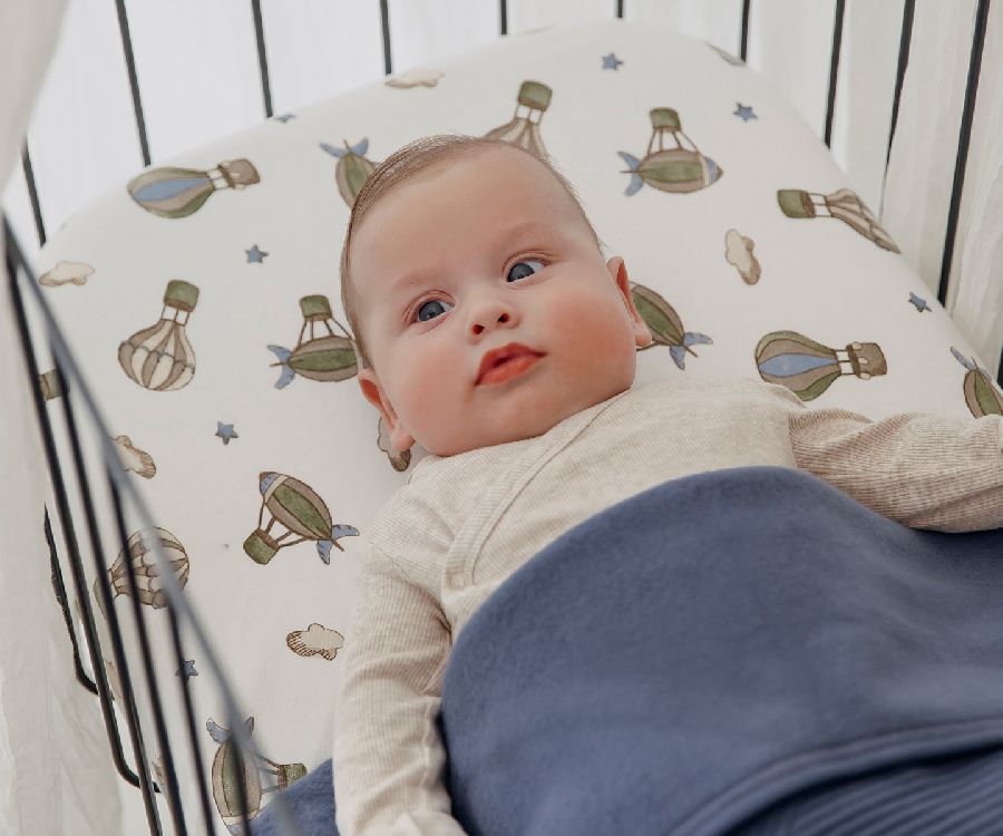 Hoeslaken Meyco Baby, geschikt voor wieg/draagmand | Air Balloons