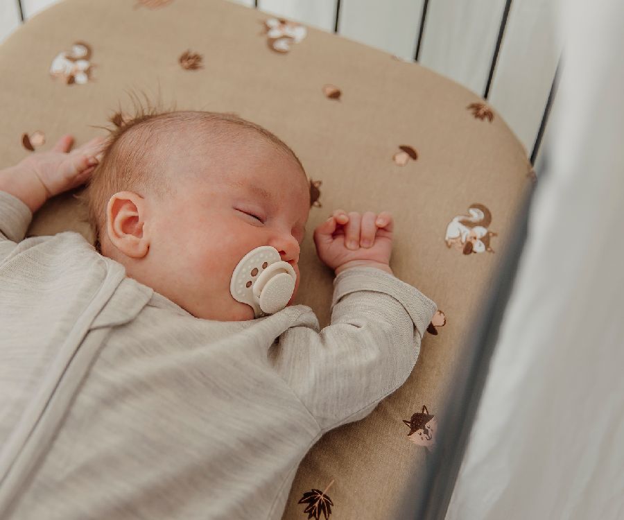Hoeslaken Meyco Baby, geschikt voor babybed 60x120 | Forest Animals sand