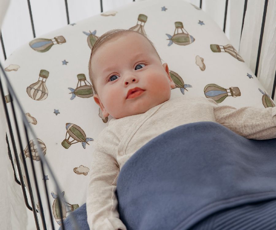 Hoeslaken Meyco Baby, geschikt voor babybed 70x140/babybed 70x150 | Air Balloons