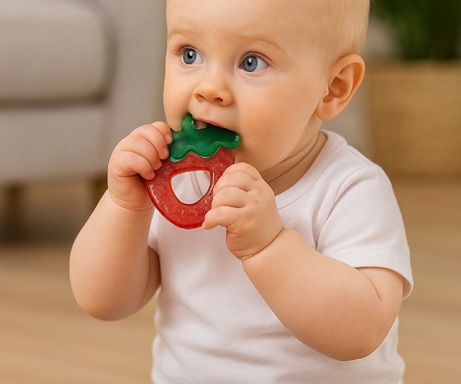 Ijsbijtring BoJungle B-Water teether strawberry
