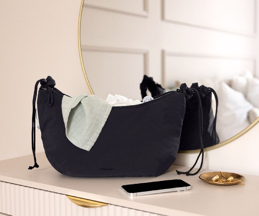 Verzorgingstas Laessig Lunua bum bag up, draagtas met luiermat