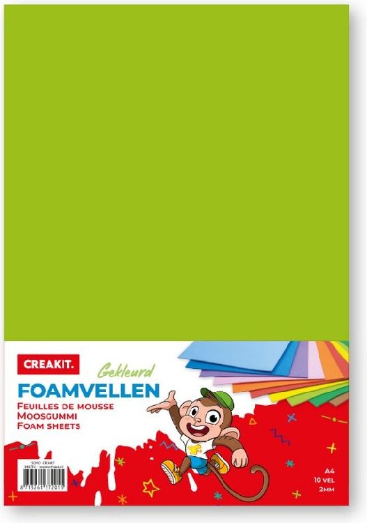 KNIPSCHUIM Foamvellen A4, mixkleuren, 10 vellen, 2mm