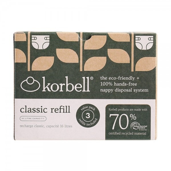 Luieremmer navulling Korbell Refill 3-pack, geschikt voor Korbell Nappy bin Classic