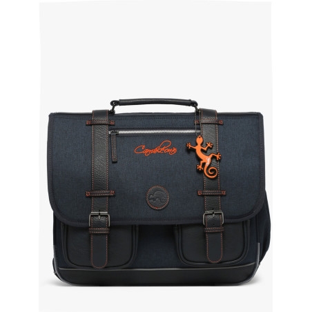 Boekentas Cameleon | Vintage Urban Navy Orange Stitching