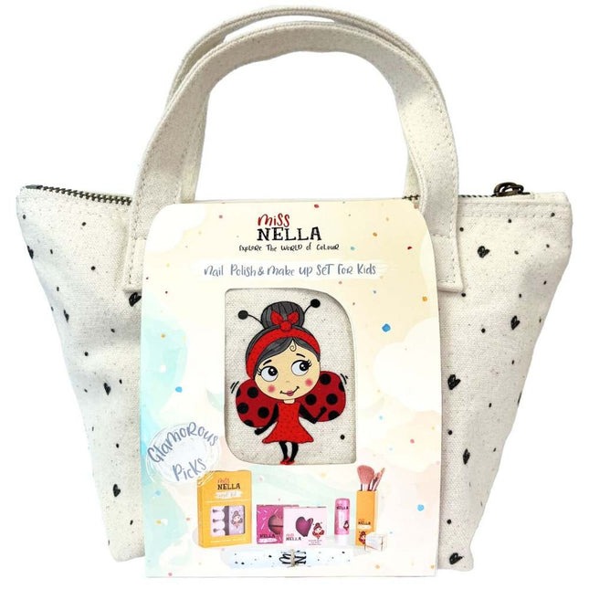 VERZORGINGSSET Canvas Glam Picks, tas  met verschillende make-up producten